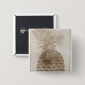 Badge Carré 5 Cm Ananas, (Devant & derrière)