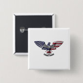 Badge Carré 5 Cm Ancien Aigle Américain "Fier D'Avoir Servi" (Devant & derrière)