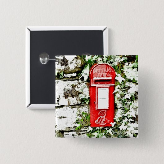 BADGE CARRÉ 5 CM ANCIENNE ANGLETERRE (Devant & derrière)