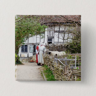 BADGE CARRÉ 5 CM ANCIENNE ANGLETERRE-ROYAUME-UNI