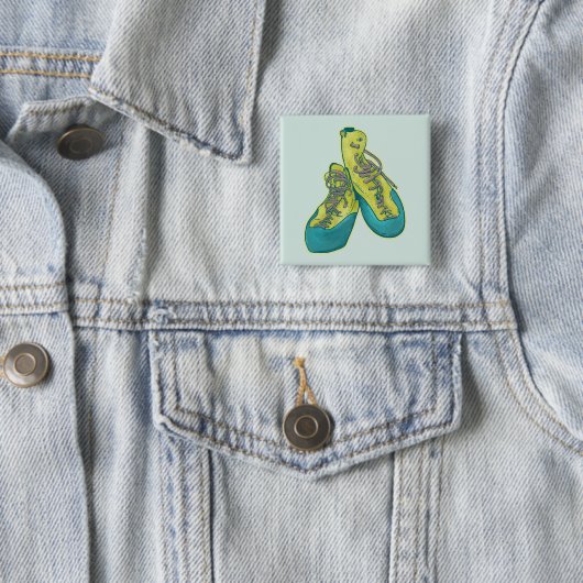 Badge Carré 5 Cm Ancienne escalade chaussures rock escalade (En situation)
