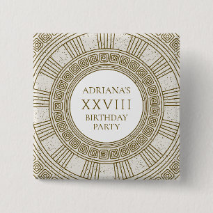 Badge Carré 5 Cm Ancienne Grèce fête d'anniversaire avec des élémen