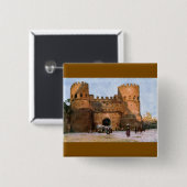 Badge Carré 5 Cm Ancient Roman Historic Architecture (Devant & derrière)