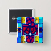 Badge Carré 5 Cm Ancré (Devant & derrière)