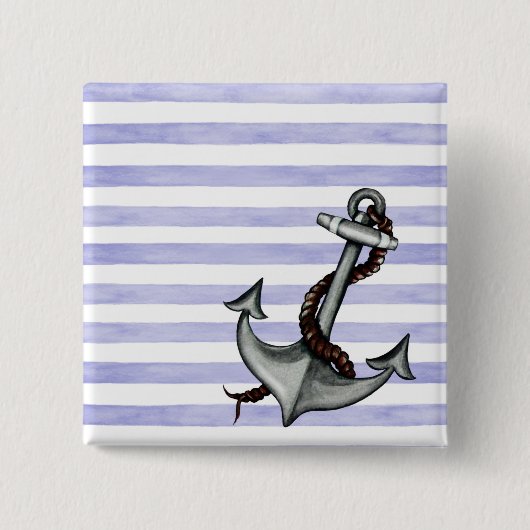 Badge Carré 5 Cm Ancre du navire nautique (Devant)