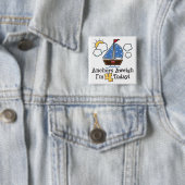 Badge Carré 5 Cm Ancres Aweigh Sailboat 4th Birthday Button (En situation)