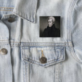 Badge Carré 5 Cm Andrew Jackson (gravure) (En situation)