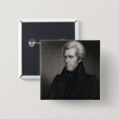 Badge Carré 5 Cm Andrew Jackson (gravure) (Devant & derrière)