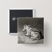 Badge Carré 5 Cm Âne au repos (Devant & derrière)