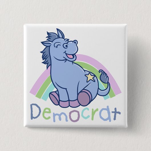 Badge Carré 5 Cm Âne de Démocrate de bébé (Devant)