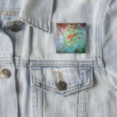 Badge Carré 5 Cm Anémone multicolore (En situation)