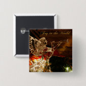 Badge Carré 5 Cm ange de cristal Joie au monde (Devant & derrière)