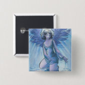 Badge Carré 5 Cm Ange de grâce (Devant & derrière)