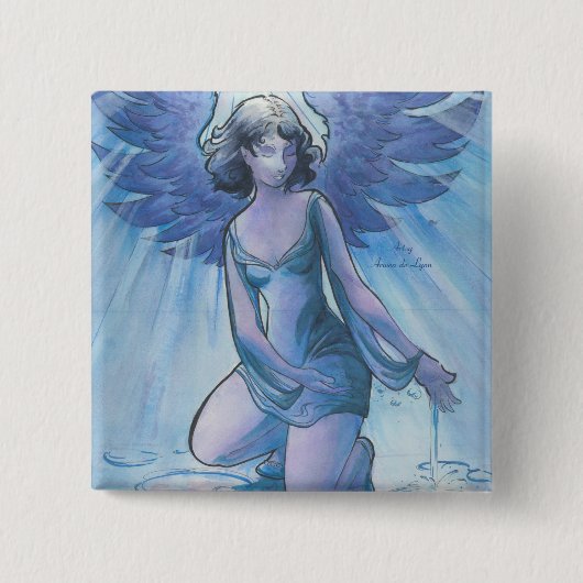 Badge Carré 5 Cm Ange de grâce (Devant)