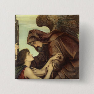 Badge Carré 5 Cm Ange de la mort par Evelyn De Morgan