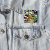 Badge Carré 5 Cm Ange de Noël (En situation)