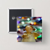 Badge Carré 5 Cm Ange de Noël (Devant & derrière)