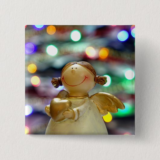Badge Carré 5 Cm Ange de Noël (Devant)