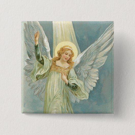 Badge Carré 5 Cm Ange de Noël (Devant)