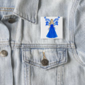 Badge Carré 5 Cm Ange de sérénité (En situation)