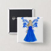 Badge Carré 5 Cm Ange de sérénité (Devant & derrière)