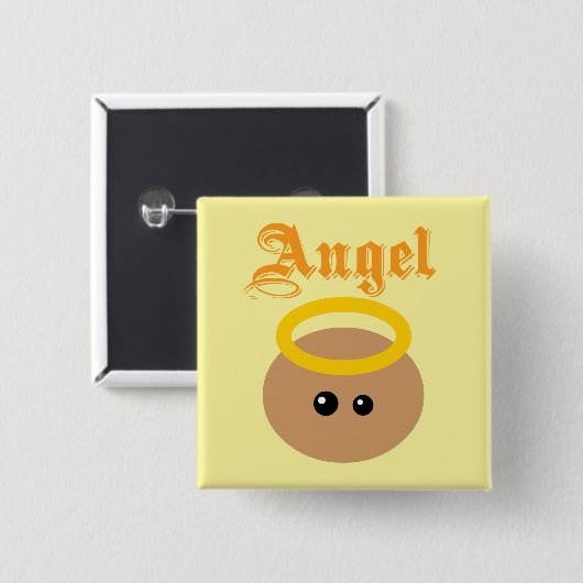 Badge Carré 5 Cm Ange mignon (Devant & derrière)