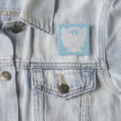 Badge Carré 5 Cm Ange Perle de la sensibilisation à la maladie pulm (En situation)
