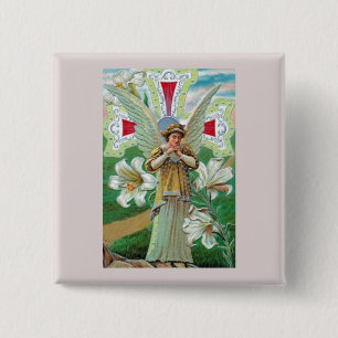 Badge Carré 5 Cm Ange priant