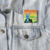 BADGE CARRÉ 5 CM ANGEL À DOUBLE LUMIÈRE (En situation)