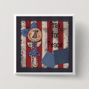 Badge Carré 5 Cm Angel américain primitif