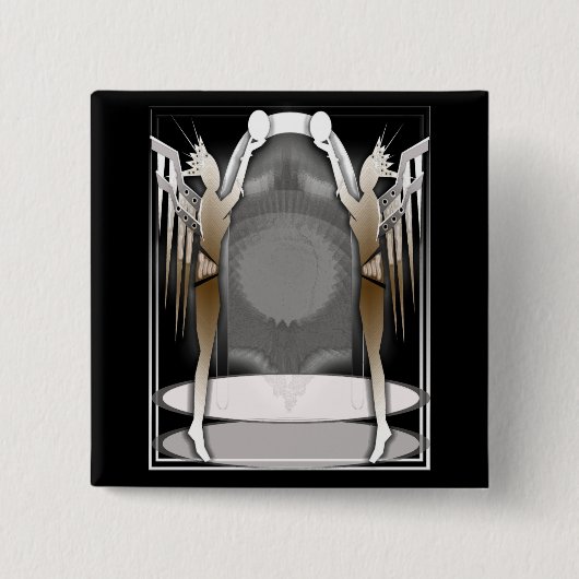 Badge Carré 5 Cm anges de deco (Devant)