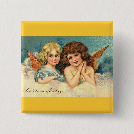 Badge Carré 5 Cm Anges de Noël (Devant)