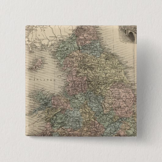 Badge Carré 5 Cm Angleterre 3 (Devant)