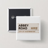 Badge Carré 5 Cm Angleterre d'Abbey Road (Devant & derrière)