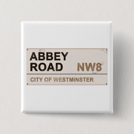 Badge Carré 5 Cm Angleterre d'Abbey Road (Devant)
