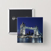 Badge Carré 5 Cm Angleterre, Londres, Tower Bridge 3 (Devant & derrière)
