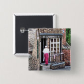 BADGE CARRÉ 5 CM ANGLETERRE VICTORIENNE (Devant & derrière)