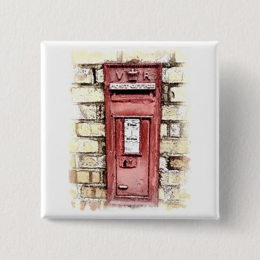 BADGE CARRÉ 5 CM ANGLETERRE VICTORIENNE (Devant)