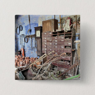 BADGE CARRÉ 5 CM ANGLETERRE VICTORIENNE