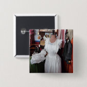 BADGE CARRÉ 5 CM ANGLETERRE VICTORIENNE (Devant & derrière)