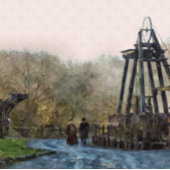 BADGE CARRÉ 5 CM ANGLETERRE VICTORIENNE