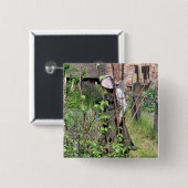 BADGE CARRÉ 5 CM ANGLETERRE VICTORIENNE (Devant & derrière)