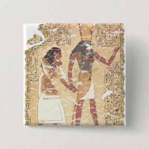 Badge Carré 5 Cm Ani et Horus Livre des Morts