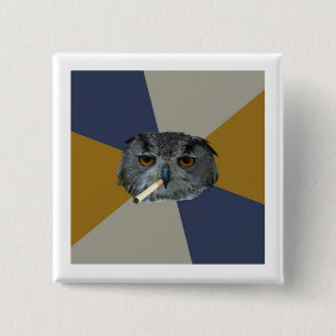 Badge Carré 5 Cm Animal Meme de conseil de hibou d'étudiant en art