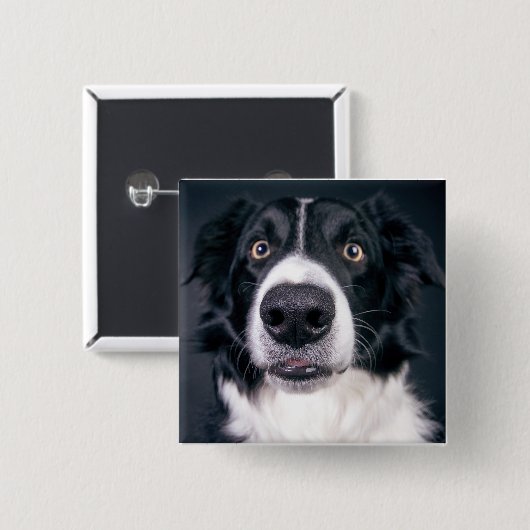 Badge Carré 5 Cm Animal photo de chien personnalisé (Devant & derrière)