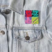 Badge Carré 5 Cm Animaniacs | Warner Siblings Pop Art Graphic (En situation)