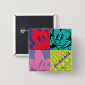 Badge Carré 5 Cm Animaniacs | Warner Siblings Pop Art Graphic (Devant & derrière)