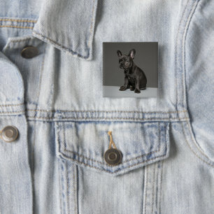 Badge Carré 5 Cm Animaux de bébés cutest Blue French Bulldog Pupp