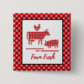 Badge Carré 5 Cm Animaux de ferme Bandana Imprimer (Devant)