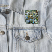 Badge Carré 5 Cm animaux du monde (En situation)